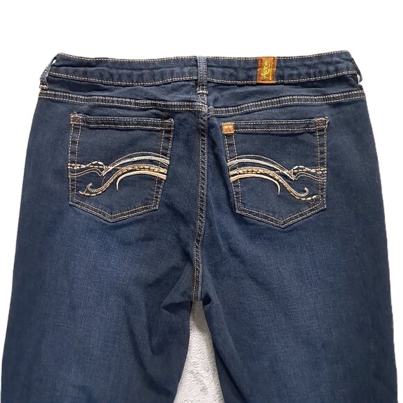 Wrangler Aura Jean Women 35x30, Tag 14 Tall Raw Hem Slimming Stretch Bootcut - Picture 4 of 14